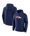 Fanatics Men's Navy Denver Broncos Primary Logo Fleece Pullover Hoodie In Navy