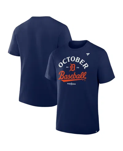 Fanatics Men's Navy Detroit Tigers 2025 Mlb Postseason Locker Room T-shirt In Blue