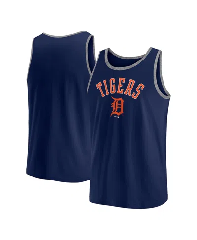 Fanatics Men's Navy Detroit Tigers Bet Tank Top In Navy,heather Gray