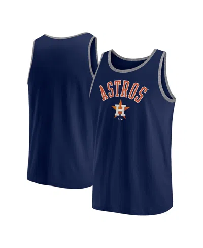 Fanatics Men's Navy Houston Astros Bet Tank Top In Navy,heather Gray
