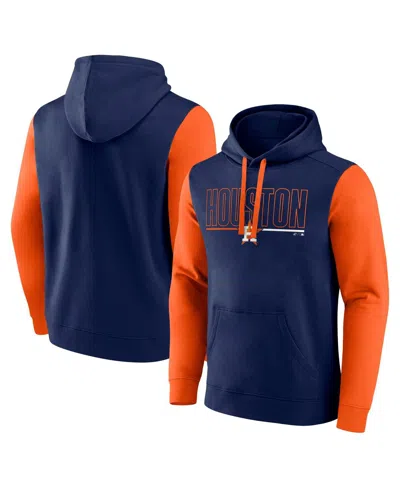 Fanatics Men's Navy Houston Astros Outline Fleece Pullover Hoodie In Blue