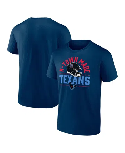 Fanatics Men's Navy Houston Texans H-town Helmet T-shirt In Blue