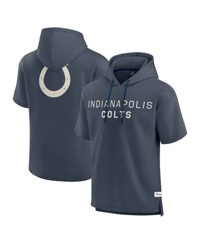 Fanatics Men's Navy Indianapolis Colts Elements Future Ground Lettering Short Sleeve Pullover Hoodie In Blue