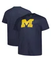 Fanatics Men's Navy Michigan Wolverines Big Tall Distressed Vintage Logo T-shirt