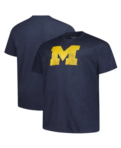 Fanatics Men's Navy Michigan Wolverines Big Tall Distressed Vintage Logo T-shirt In Blue