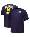 Fanatics Men's Navy Michigan Wolverines Big Tall Helmet T-shirt In Navy