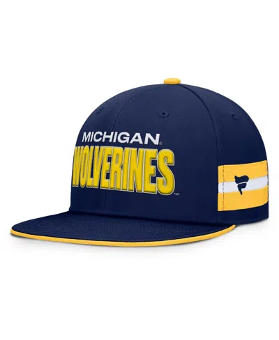 Fanatics Men's Navy Michigan Wolverines Pick Off Fitted Hat In Blue