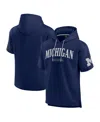 Fanatics Men's Navy Michigan Wolverines Ready Short Sleeve Pullover Hoodie In Navy