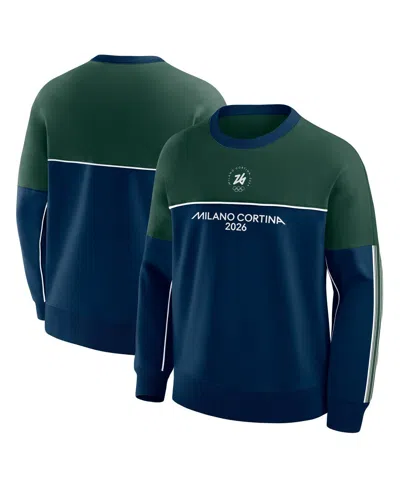 Fanatics Men's Navy Milan 2026 Fleece Crewneck Sweatshirt In Multi