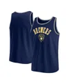 Fanatics Men's Navy Milwaukee Brewers Bet Tank Top In Navy,heather Gray