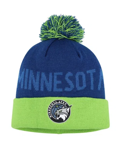 Fanatics Men's Navy Minnesota Lynx Primary Logo Cuffed Beanie With Pom Hat In Blue