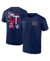 Fanatics Men's Navy Minnesota Twins Split Zone T-shirt In Navy