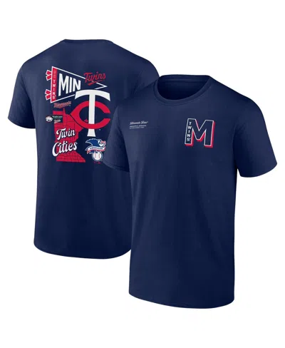 Fanatics Men's Navy Minnesota Twins Split Zone T-shirt