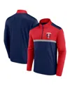 Fanatics Men's Navy Minnesota Twins Unstoppable Quarter-zip Top In Navy