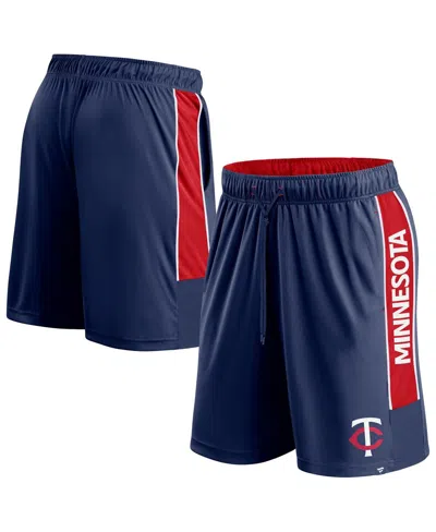Fanatics Men's Navy Minnesota Twins Win The Match Defender Shorts In Navy,red
