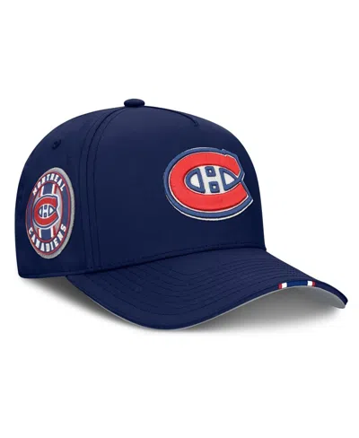 Fanatics Men's Navy Montreal Canadiens 2025 Nhl Draft Authentic Pro On-stage Podium A-frame Adjustable Hat In Blue
