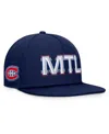 Fanatics Men's Navy Montreal Canadiens Authentic Pro Rink Team Code Snapback Hat In Blue