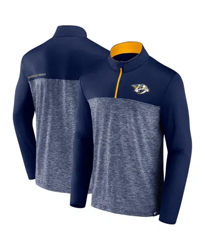 Fanatics Men's Navy Nashville Predators Iconic Defender Quarter-zip Jacket In Blue