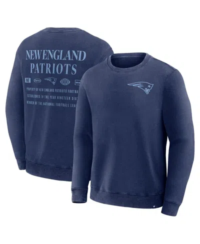 Fanatics Men's Navy New England Patriots Deep Route Pullover Sweatshirt In Blue