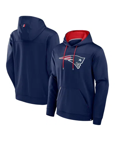Fanatics Men's Navy New England Patriots Defender Pullover Hoodie In Navy,red