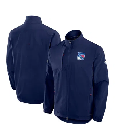Fanatics Men's Navy New York Rangers Authentic Pro Rink Full-zip Coaches Jacket In Blue