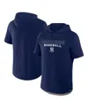 Fanatics Men's Navy New York Yankees Clubhouse Optimal Play Raglan Short Sleeve Pullover Hoodie In Navy