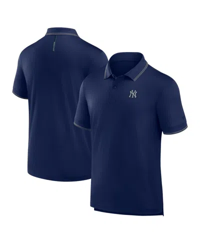 Fanatics Men's Navy New York Yankees Front Office Move Mono Pique Polo Shirt In Blue