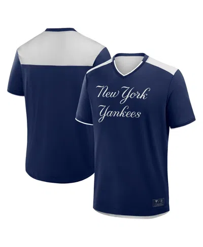 Fanatics Men's Navy New York Yankees Walk Off V-neck T-shirt In Blue
