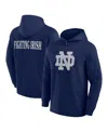 Fanatics Men's Navy Notre Dame Fighting Irish Blaze Tri-blend Pullover Hoodie In Navy