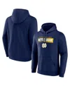 Fanatics Men's Navy Notre Dame Fighting Irish Iconic Fleece Down The Field Pullover Hoodie In Navy