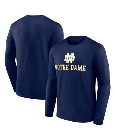 Fanatics Men's Navy Notre Dame Fighting Irish Team Lockup Long Sleeve T-shirt