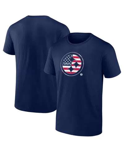Fanatics Men's Navy Pittsburgh Steelers Big Tall Americana T-shirt In Blue