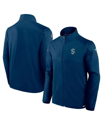 Fanatics Men's Navy Seattle Kraken Authentic Pro Rink Fleece Full-zip Jacket In Blue