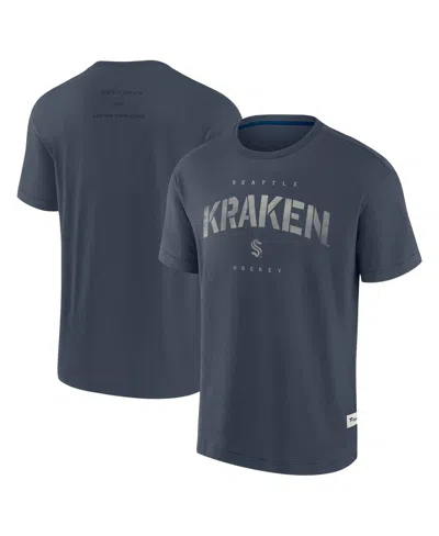 Fanatics Men's Navy Seattle Kraken Elements Weathered Tonal Future Ground T-shirt In Blue