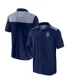 Fanatics Men's Navy Seattle Kraken Iconic Brushed Blocked Polo Shirt In Blue