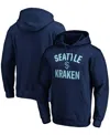 Fanatics Men's Navy Seattle Kraken Victory Arch Pullover Hoodie In Navy