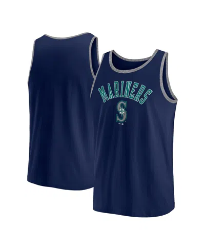 Fanatics Men's Navy Seattle Mariners Bet Tank Top In Navy,heather Gray