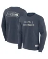 Fanatics Men's Navy Seattle Seahawks Elements Future Ground Lettering Pullover Sweatshirt In Blue