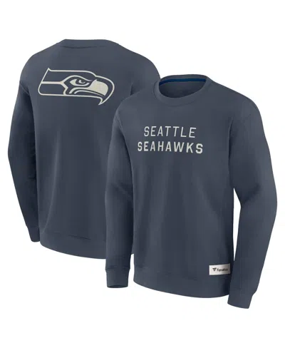 Fanatics Men's Navy Seattle Seahawks Elements Future Ground Lettering Pullover Sweatshirt In Blue