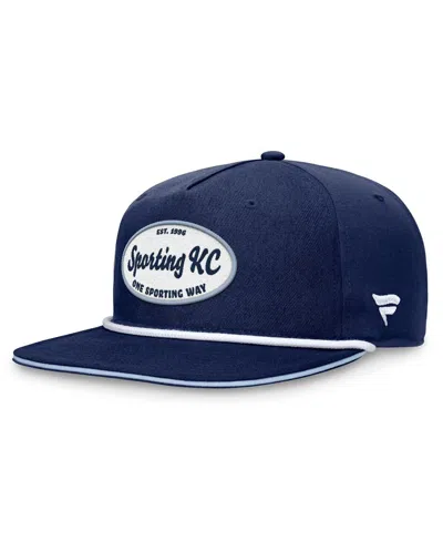 Fanatics Men's Navy Sporting Kansas City Iron Golf Snapback Hat In Blue