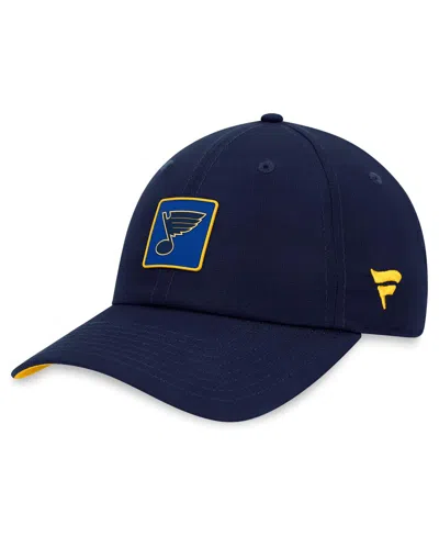 Fanatics Men's Navy St. Louis Blues Authentic Pro Rink Adjustable Hat In Navy,gold