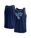 Fanatics Men's Navy Tampa Bay Rays Bet Tank Top In Navy,heather Gray