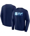 Fanatics Men's Navy Tampa Bay Rays Focus Fleece Pullover Sweatshirt In Navy