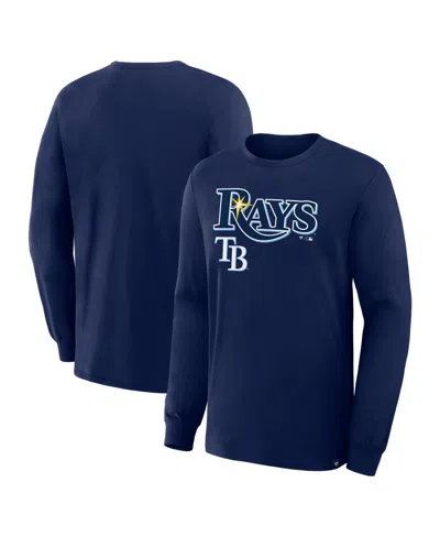 Fanatics Men's Navy Tampa Bay Rays Lock-up Legacylong Sleeves T-shirt In Blue
