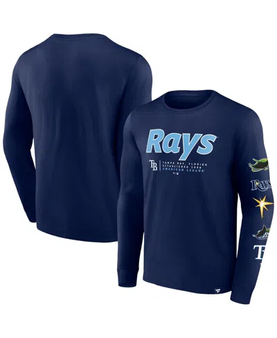 Fanatics Men's Navy Tampa Bay Rays Strike The Goal Long Sleeve T-shirt