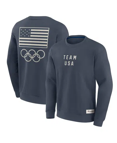 Fanatics Men's Navy Team Usa Elements Fleece Pullover Sweatshirt In Blue