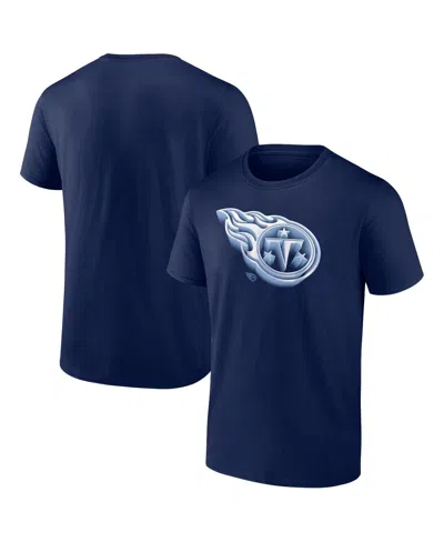 Fanatics Men's Navy Tennessee Titans Chrome Dimension T-shirt In Blue