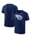 Fanatics Men's Navy Tennessee Titans Chrome Dimension T-shirt In Blue