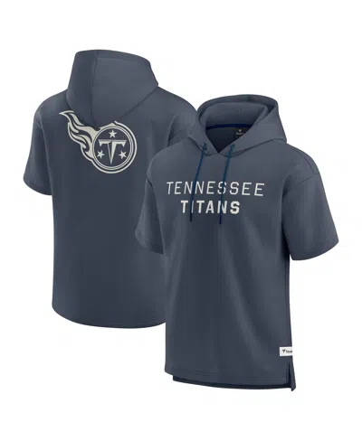 Fanatics Men's Navy Tennessee Titans Elements Future Ground Lettering Short Sleeve Pullover Hoodie In Blue