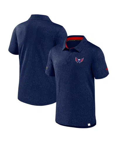 Fanatics Men's Navy Washington Capitals Authentic Pro Jacquard Polo Shirt In Black